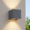 Applique Da Esterno-Ideal Lux atom ap d10 applique per esterno balcone cubo antracite led 3000k ip54