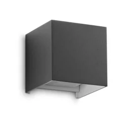 Applique Da Esterno-Ideal Lux atom ap d10 applique per esterno balcone cubo antracite led 3000k ip54