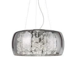 Lampadari Moderni-Ideal Lux audi-80 sp8 lampadario moderno per salotto vetro fume' otto luci