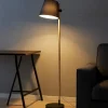 Lampade Da Terra-Ideal Lux axel pt1 lampada da terra nera legno naturale