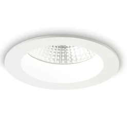 Faretti Da Incasso-Ideal Lux basic faretto incasso a soffitto tondo bianco 10w 3000k 220v