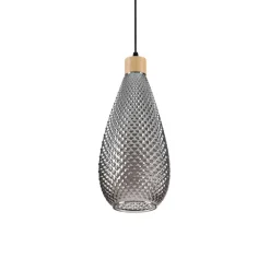 Lampade A Sospensione-Ideal Lux bergen-2 sp1 lampada sospensione vetro decorato fume