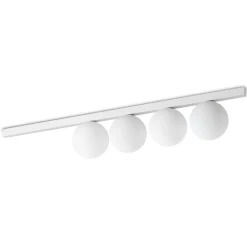 Plafoniere Moderne-Ideal Lux binomio pl4 plafoniera bianca sfere vetro moderna