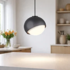 Lampade A Sospensione-Ideal Lux bloom sp1 d30 lampada a sospensione sfera vetro rigato nero