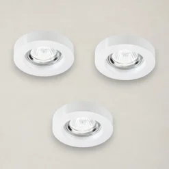 Faretti Da Incasso-Ideal Lux blues fi round box 3 faretti da incasso bianchi per cartongesso