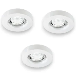Faretti Da Incasso-Ideal Lux blues fi round box 3 faretti da incasso bianchi per cartongesso
