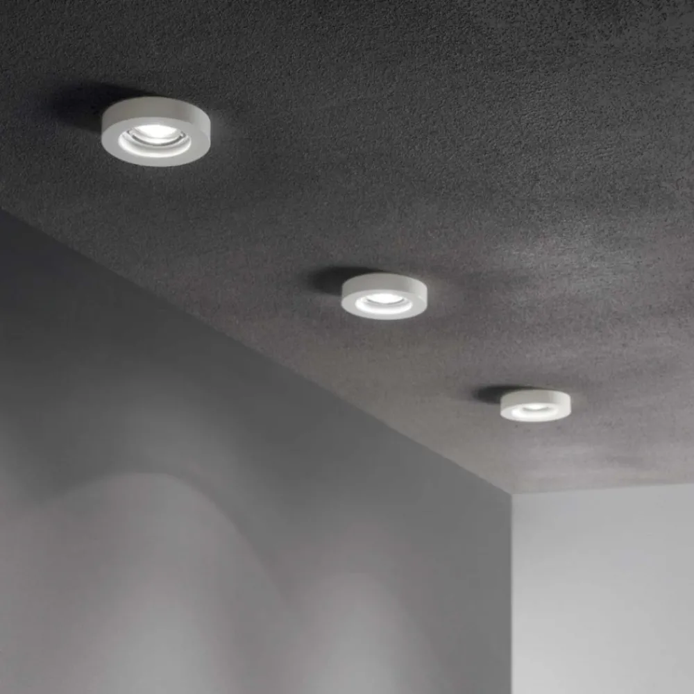 Faretti Da Incasso-Ideal Lux blues fi round box 3 faretti da incasso bianchi per cartongesso
