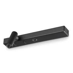 Applique Camera Da Letto-Ideal Lux bonne nuit-1 applique nera per camera da letto orientabile led 3000k