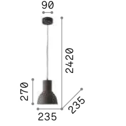 Lampade A Sospensione-Ideal Lux breeze lampada a sospensione per isola cucina campana grigio scuro 23 cm