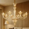 Lampadari Moderni-Ideal Lux brigitta sp8 lampadario cristallo ambra