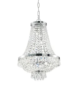 Lampadari Moderni-Ideal Lux caesar sp6 lampadario di cristallo cromo 6 luci