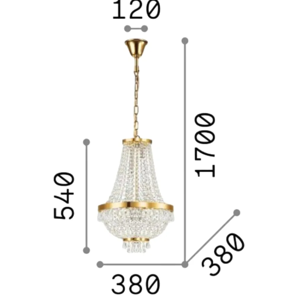 Lampadari Moderni-Ideal Lux caesar sp6 lampadario di cristallo cromo 6 luci