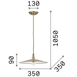 Lampadari Cucina-Ideal Lux cantina lampadario per cucina rustica piatto brunito 35cm