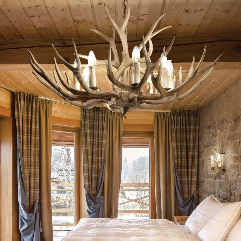 Lampadari Moderni-Ideal Lux chalet sp8 lampadario per rifugio casa di montagna 8 luci