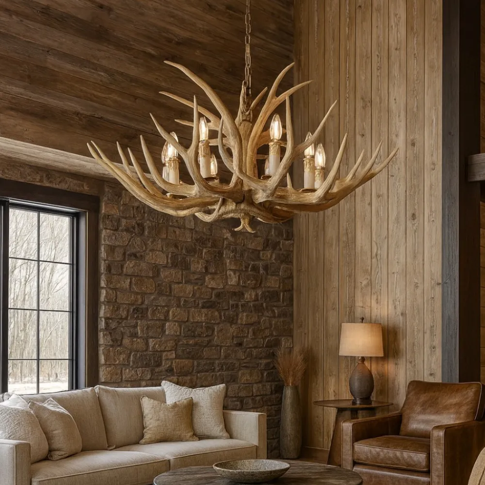 Lampadari Moderni-Ideal Lux chalet sp8 lampadario per rifugio casa di montagna 8 luci