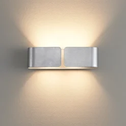 Applique Da Parete-Ideal Lux clip ap2 small applique da parete foglia argento