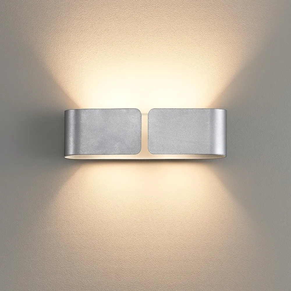 Applique Da Parete-Ideal Lux clip ap2 small applique da parete foglia argento