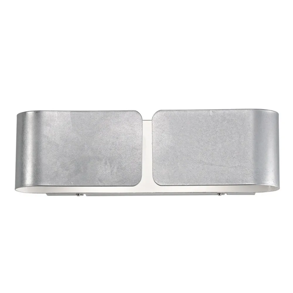 Applique Da Parete-Ideal Lux clip ap2 small applique da parete foglia argento