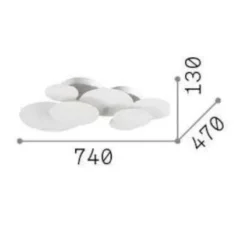 Applique Da Parete-Ideal Lux cloud pl d74 grande applique moderna design led 46w 3000k