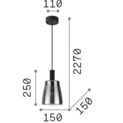 Lampade A Sospensione-Ideal Lux coco-3 sp lampada in vetro a sospensione per cucina led 3000k