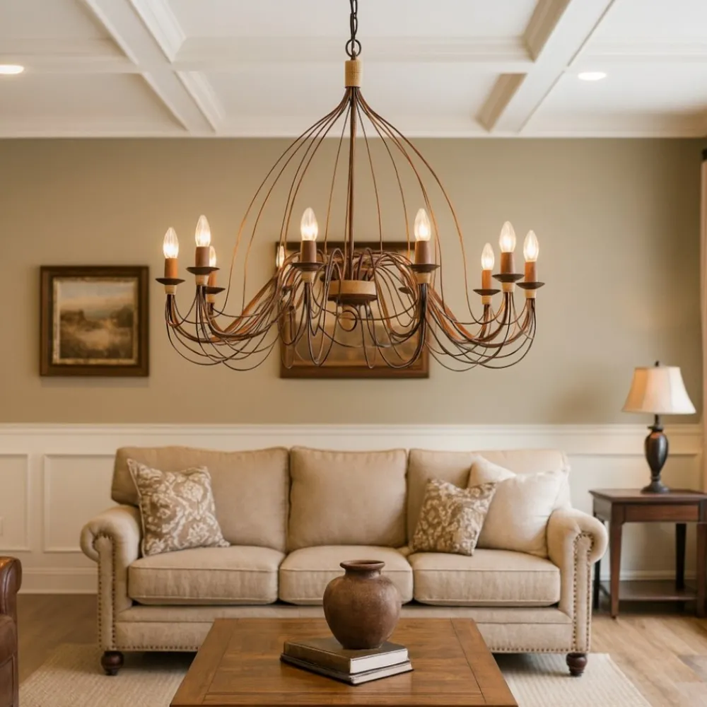 Lampadari Moderni-Ideal Lux corte sp12 lampadario ruggine contemporaneo