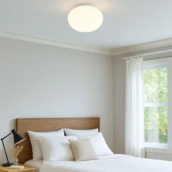 Plafoniere Moderne-Ideal Lux cotton pl1 d40 plafoniera per camera da letto sfera vetro 40cm bianca