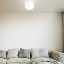 Plafoniere Moderne-Ideal Lux cotton pl1 d40 plafoniera per camera da letto sfera vetro 40cm bianca