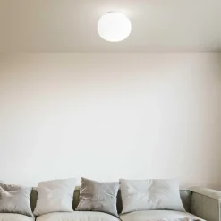 Plafoniere Moderne-Ideal Lux cotton pl1 d30 plafoniera tonta bianca per interni