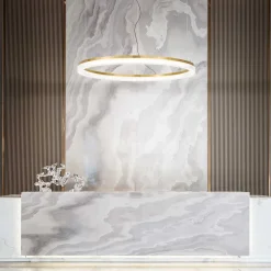 Lampadari Moderni-Ideal Lux crown sp d80 lampadario moderno ottone led 42w 3000k