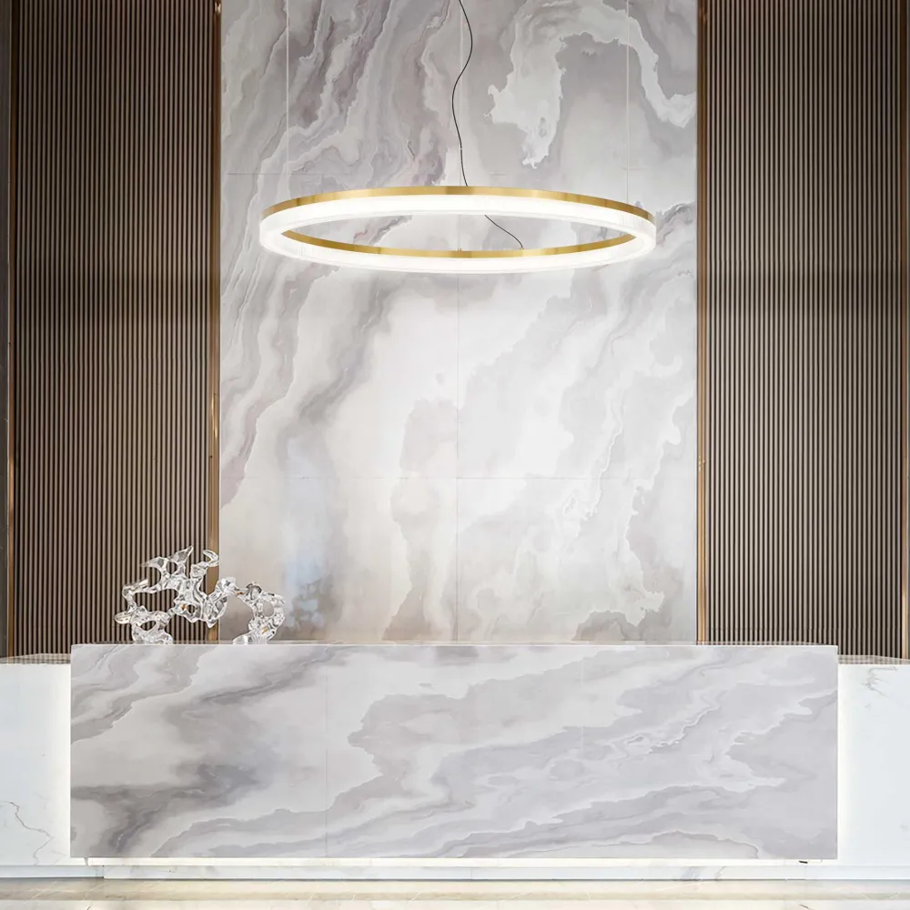 Lampadari Moderni-Ideal Lux crown sp d80 lampadario moderno ottone led 42w 3000k