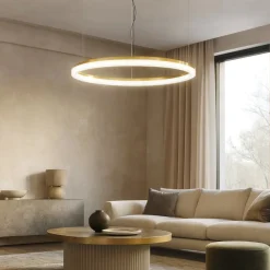 Lampadari Moderni-Ideal Lux crown sp d80 lampadario moderno ottone led 42w 3000k