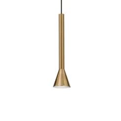 Lampade A Sospensione-Ideal Lux diesis sp lampada dorata a sospensione per isola