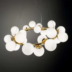 Lampadari Moderni-Ideal Lux dna sp25 lampadario moderno per salotto 25 luci sfere vetro