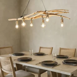 Lampadari Moderni-Ideal Lux driftwood sp6 lampadario casa in montagna 6 luci rami di legno