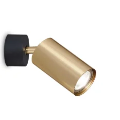 Applique Da Parete-Ideal Lux dynamite pl1 applique oro ottone spot orientabile