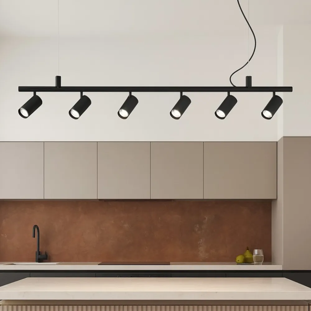 Lampadari Cucina-Ideal Lux dynamite sp6 lampadario 6 luci orientabili nero
