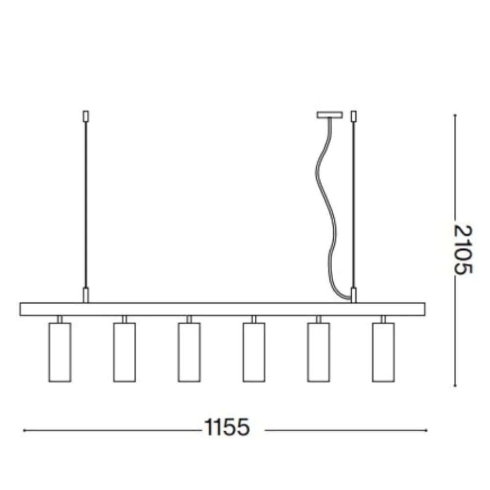 Lampadari Cucina-Ideal Lux dynamite sp6 lampadario 6 luci orientabili nero