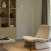Lampade Da Terra-Ideal Lux easy p lampada da terra ottone spazzolato led 3000k da lettura