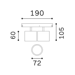 Illuminazione A Binario-Ideal Lux ego double big faretti led 20w 3000k nero per binario monofase