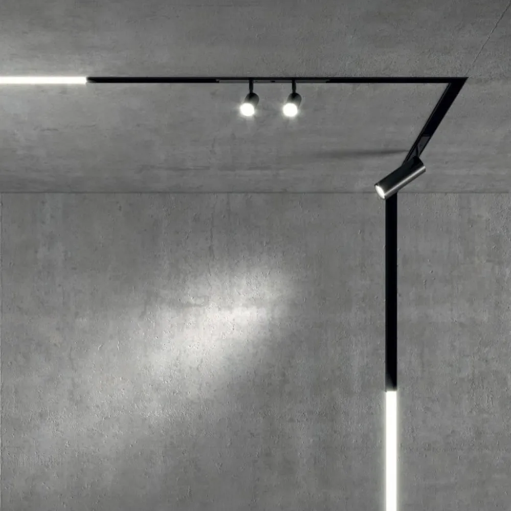 Illuminazione A Binario-Ideal Lux ego faretti led 5w 3000k nero per binario monofase 48v dali