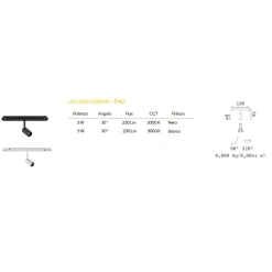 Illuminazione A Binario-Ideal Lux ego faretto led 3w 30000k osram bianco dali dimmerabile orientabile per binario monofase