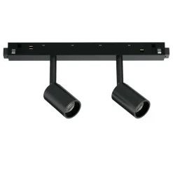 Illuminazione A Binario-Ideal Lux ego track double faretti nero orioentabile per binario led 4000k