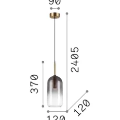Lampade A Sospensione-Ideal Lux empire sp1 cilindro sospensione vetro grigio fume