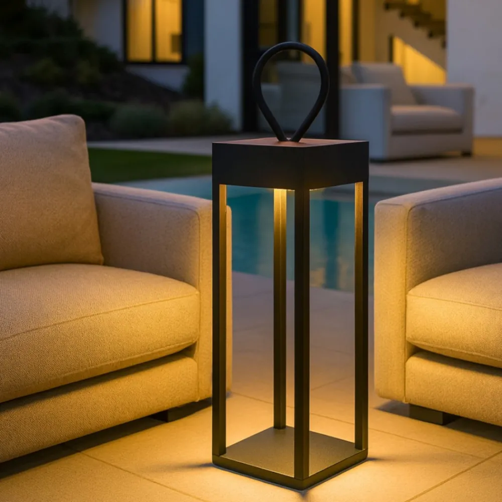Lampade Da Esterno Giardino-Ideal Lux enya tl lampada da tavolo per esterno ip54 nero led