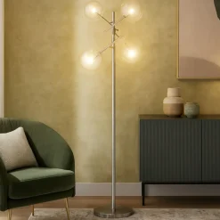 Lampade Da Terra-Ideal Lux equinoxe pt4 cromo lampada da terra