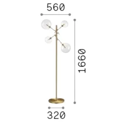 Lampade Da Terra-Ideal Lux equinoxe pt4 cromo lampada da terra