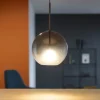 Lampade A Sospensione-Ideal Lux equinoxe sp1 d25 lampada a sospensione vetro fume' sfumato