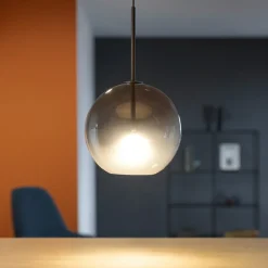 Lampade A Sospensione-Ideal Lux equinoxe sp1 d25 lampada a sospensione vetro fume' sfumato