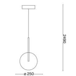 Lampade A Sospensione-Ideal Lux equinoxe sp1 d25 lampada a sospensione vetro fume' sfumato