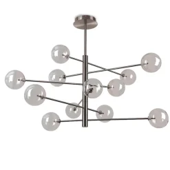 Lampadari Moderni-Ideal Lux equinoxe sp12 lampadario moderno vetro fume sfumato